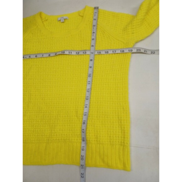Gap Sweater Top Open Knit Crochet Yellow Pullover Sz M - Picture 7 of 10